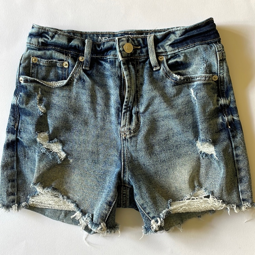Ripped jean shorts